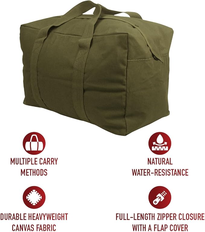 Canvas Parachute Cargo Bag Extra Large Duffle Bag 75L