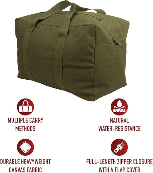 Canvas Parachute Cargo Bag Extra Large Duffle Bag 75L